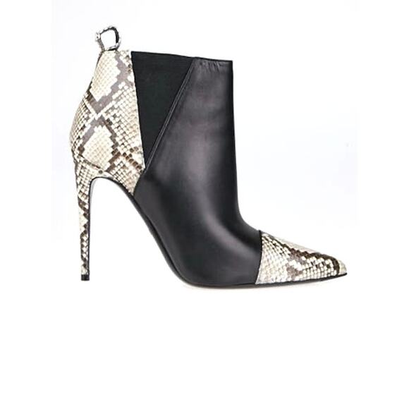Gucci Black Leather And Roccia Python Pointed Toe Ankle stiletto Boots EU 39.5 - Picture 11 of 11